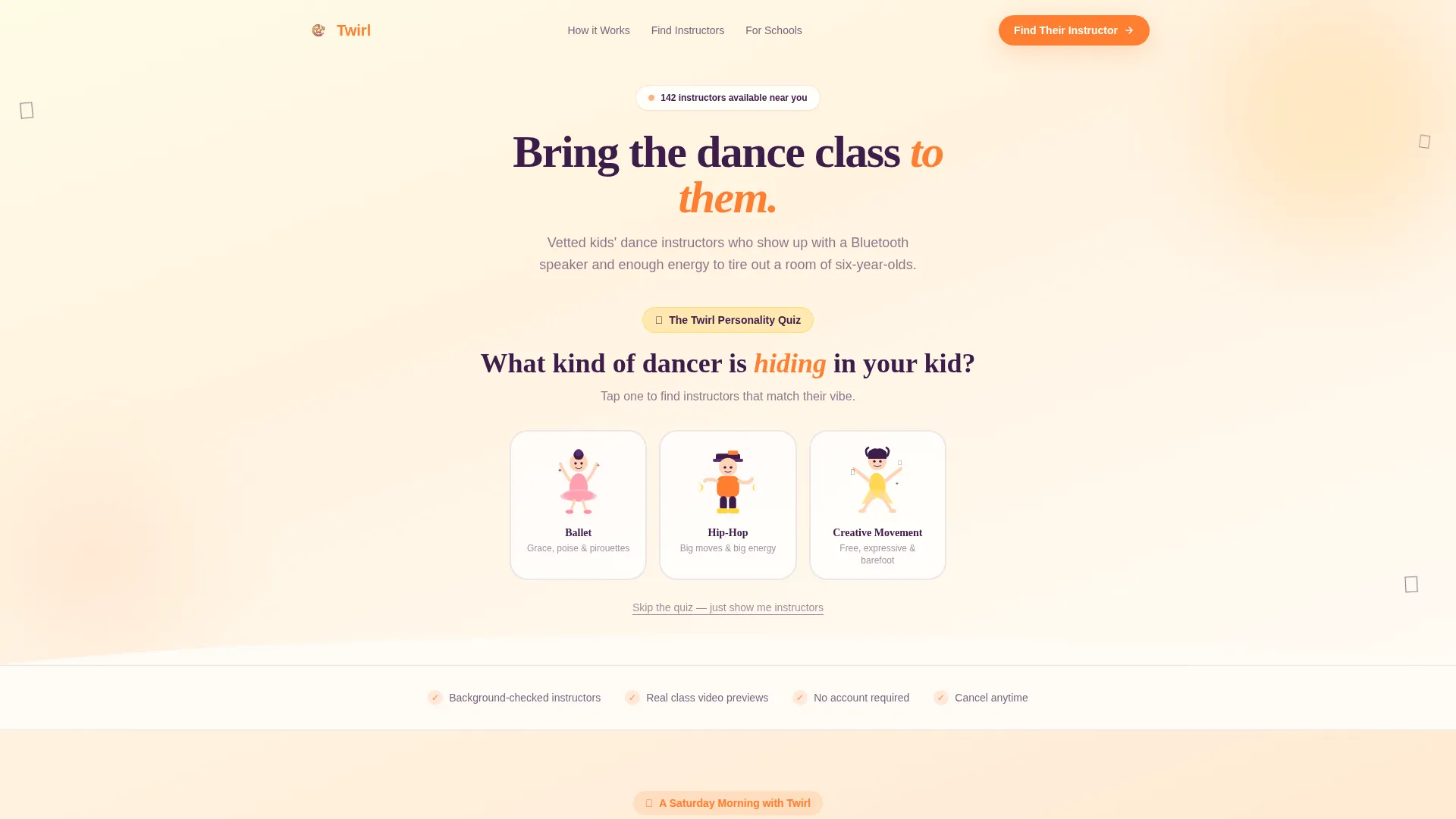 Kids Dance Instructor Directory Landing Page Template