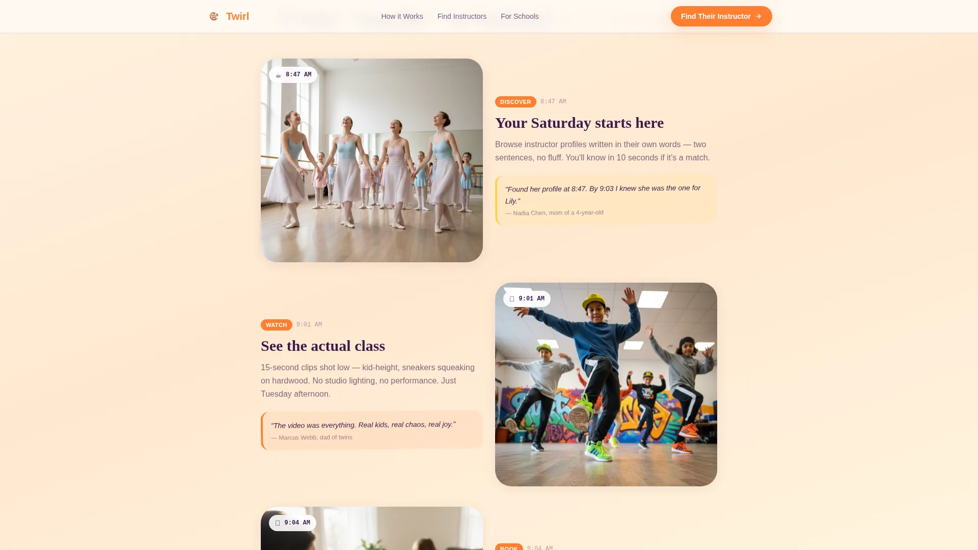 Kids Dance Instructor Directory Landing Page Template