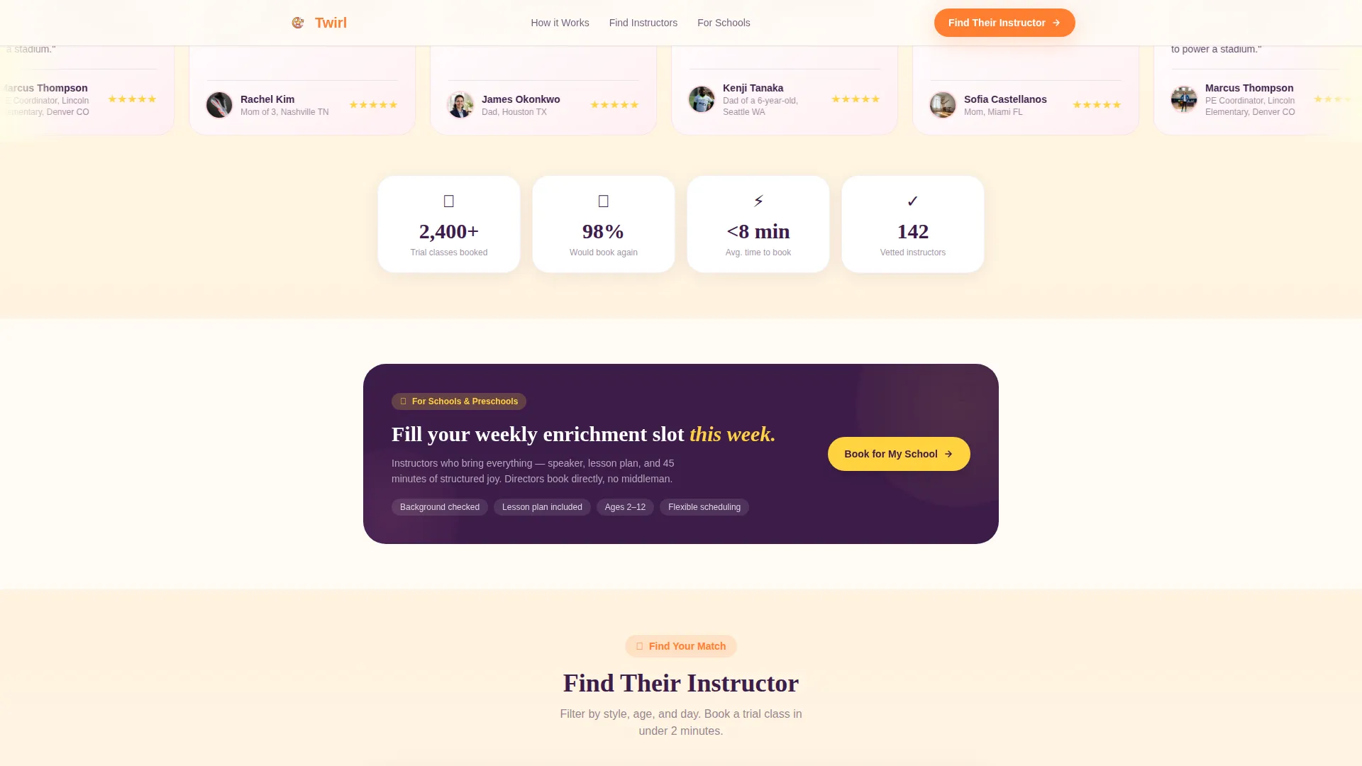Kids Dance Instructor Directory Landing Page Template