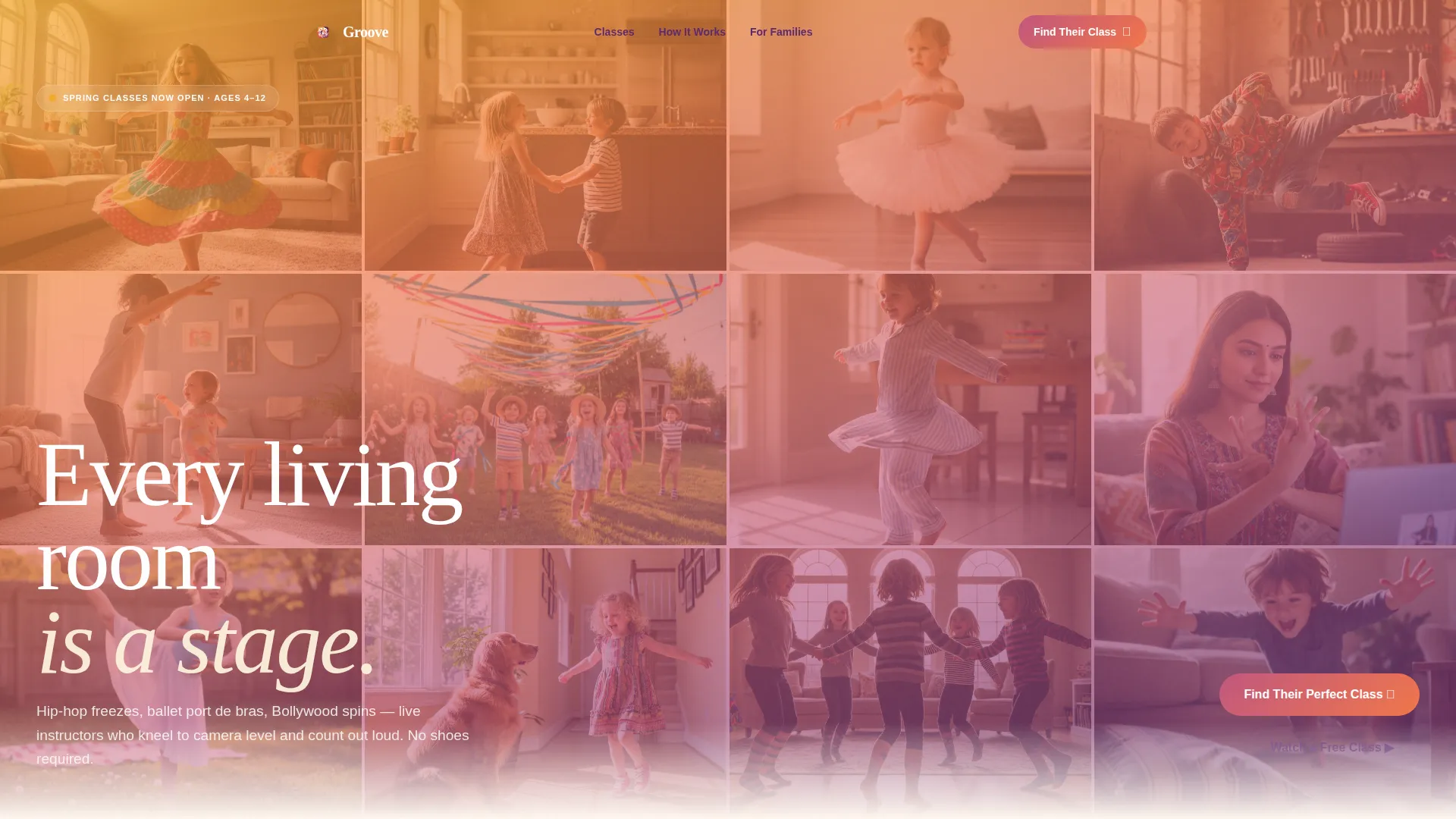 Kids Dance Online Class Landing Page Template