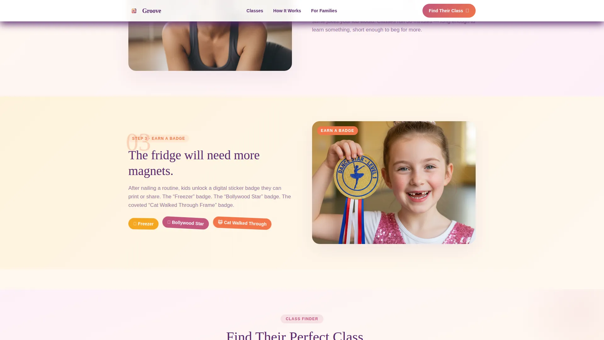 Kids Dance Online Class Landing Page Template