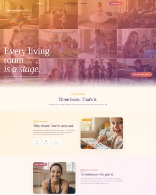 Kids Dance Online Class Landing Page Template