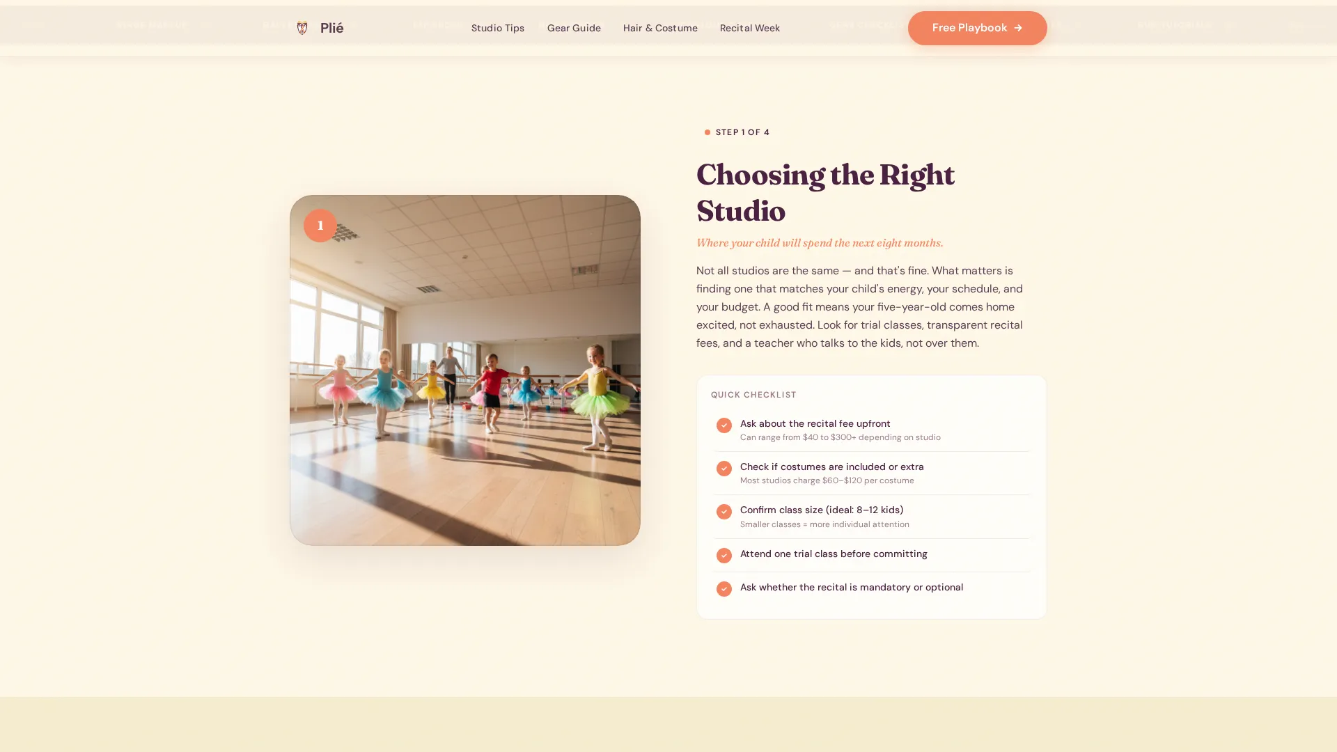Kids Dance Parent Resource Guide Landing Page