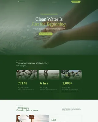 Specialist Clean Water Nonprofit Professional Website Template
