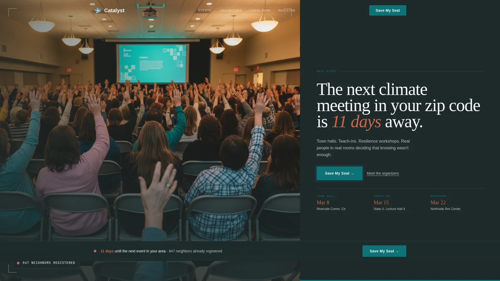 Climate Action Event Registration Landing Page