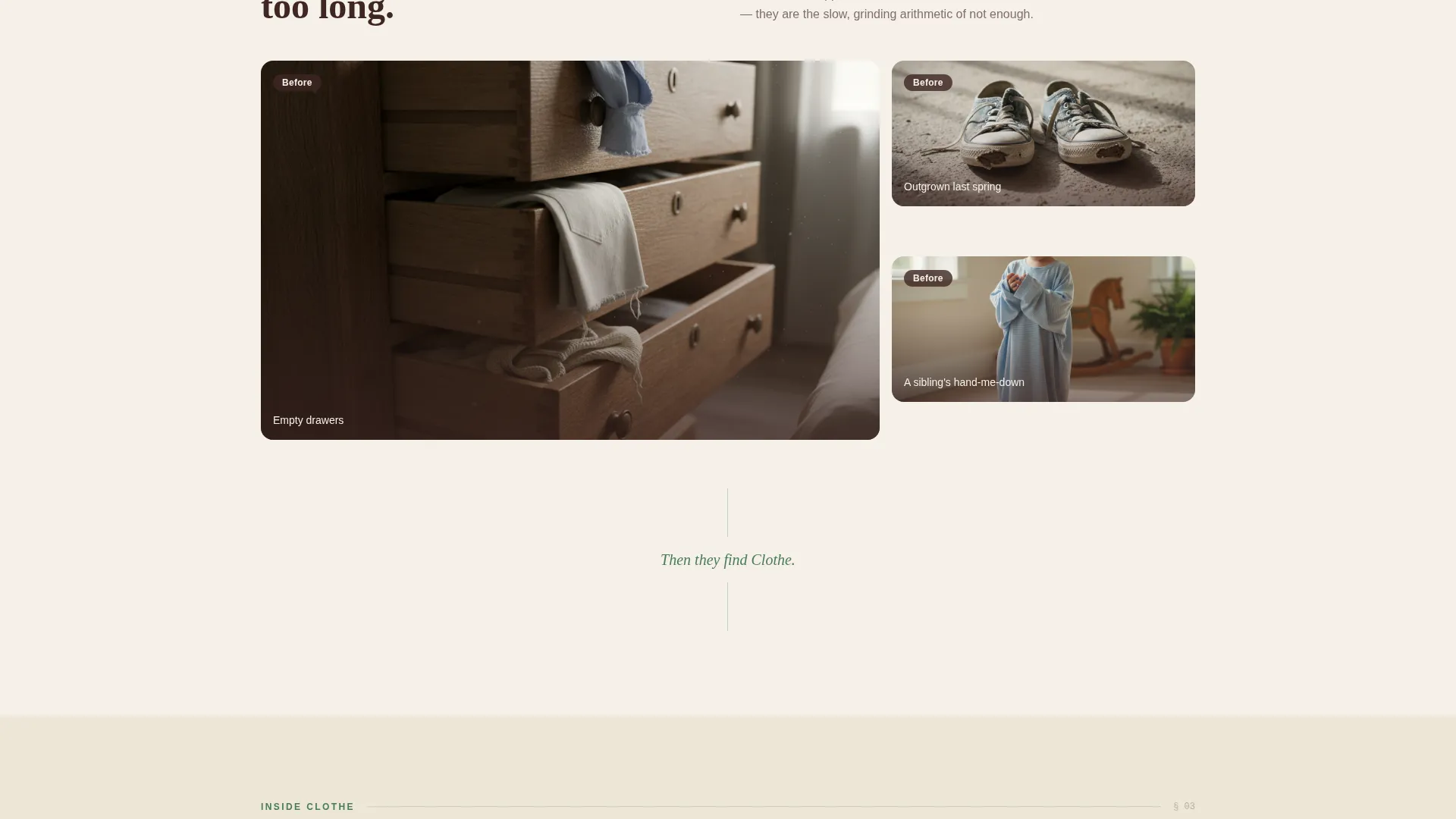 Dignified Community Clothing Bank Landing Page