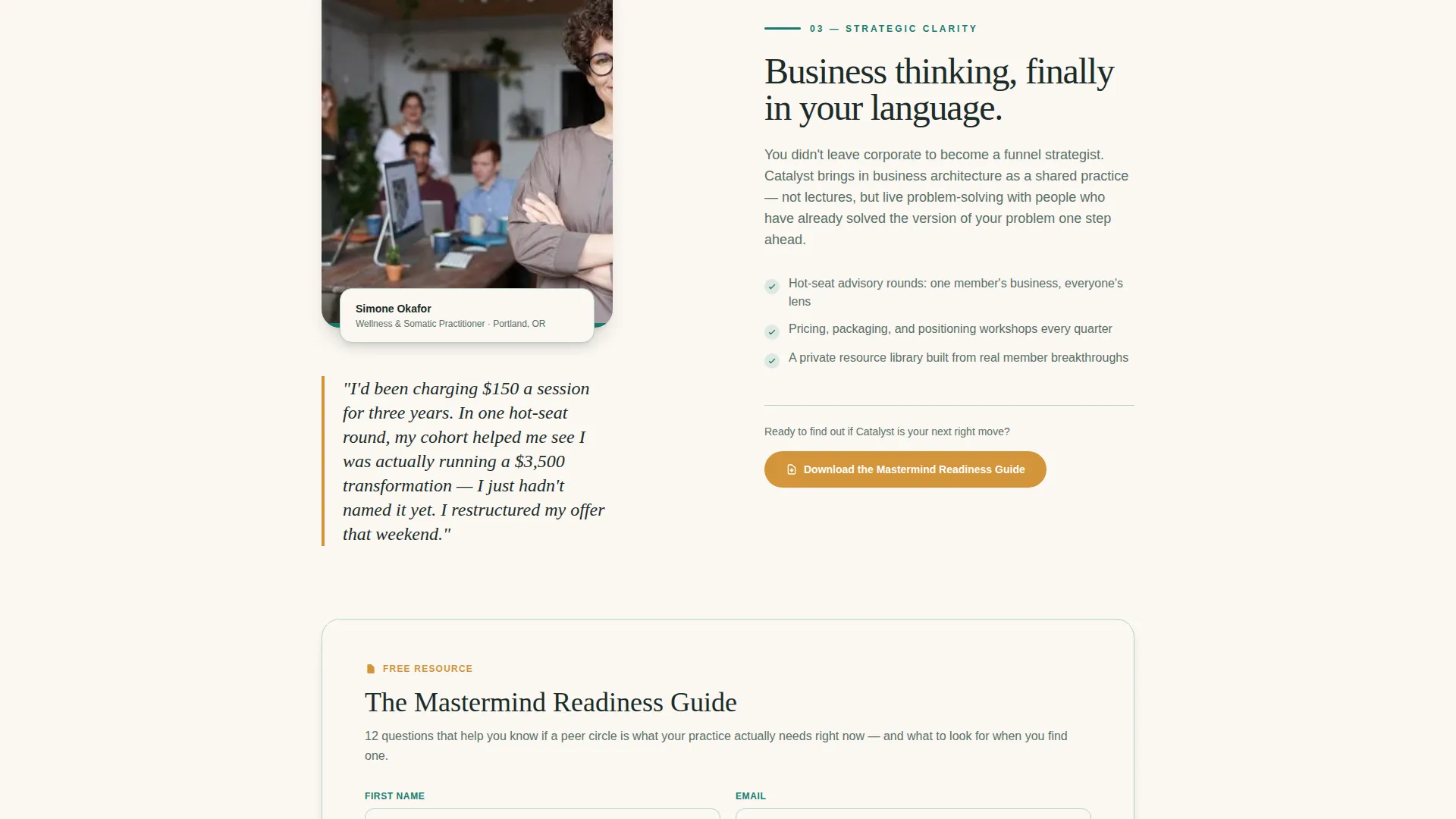 Coaches & Consultants Mastermind Landing Page Template