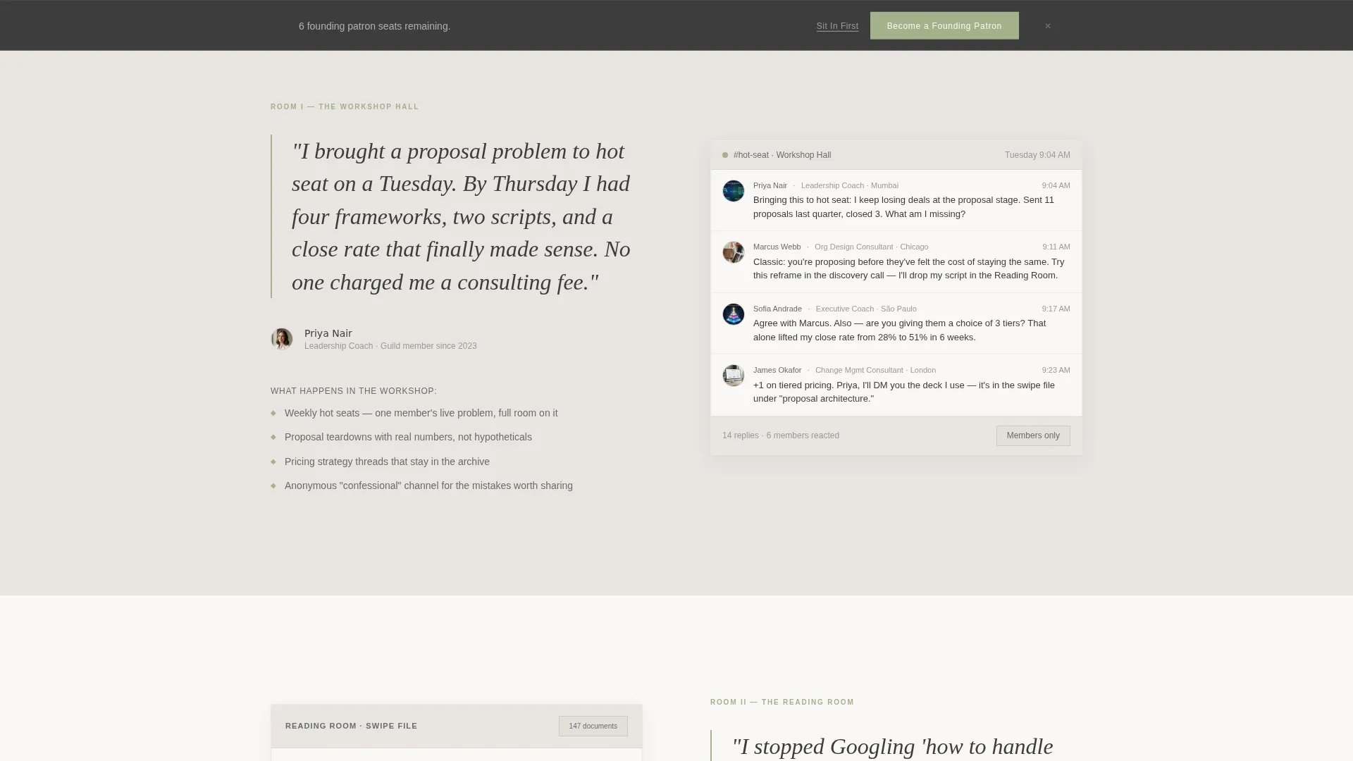 Coaches & Consultants Paid Community Landing Page
