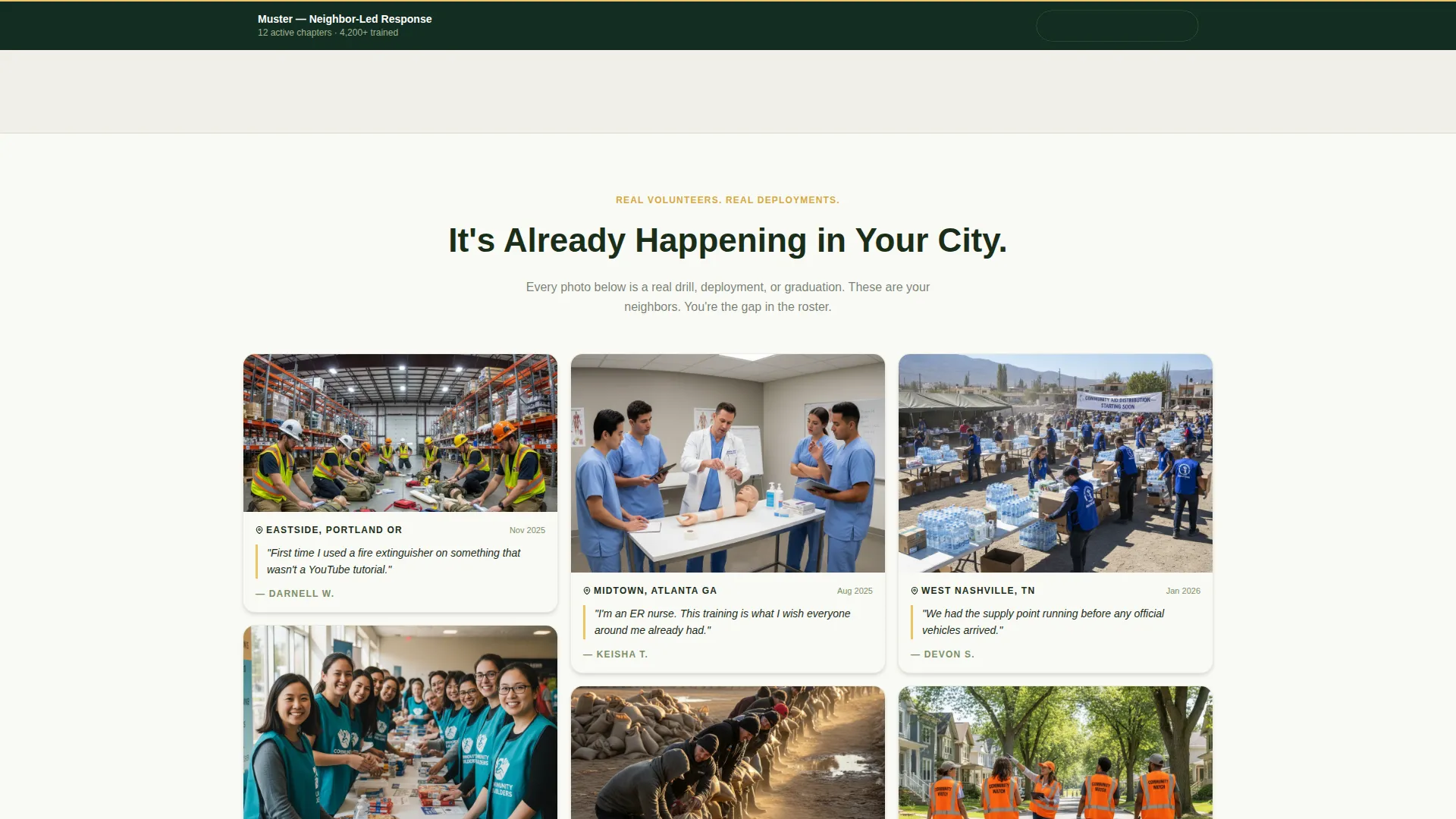 Community Emergency Response Team Landing Page