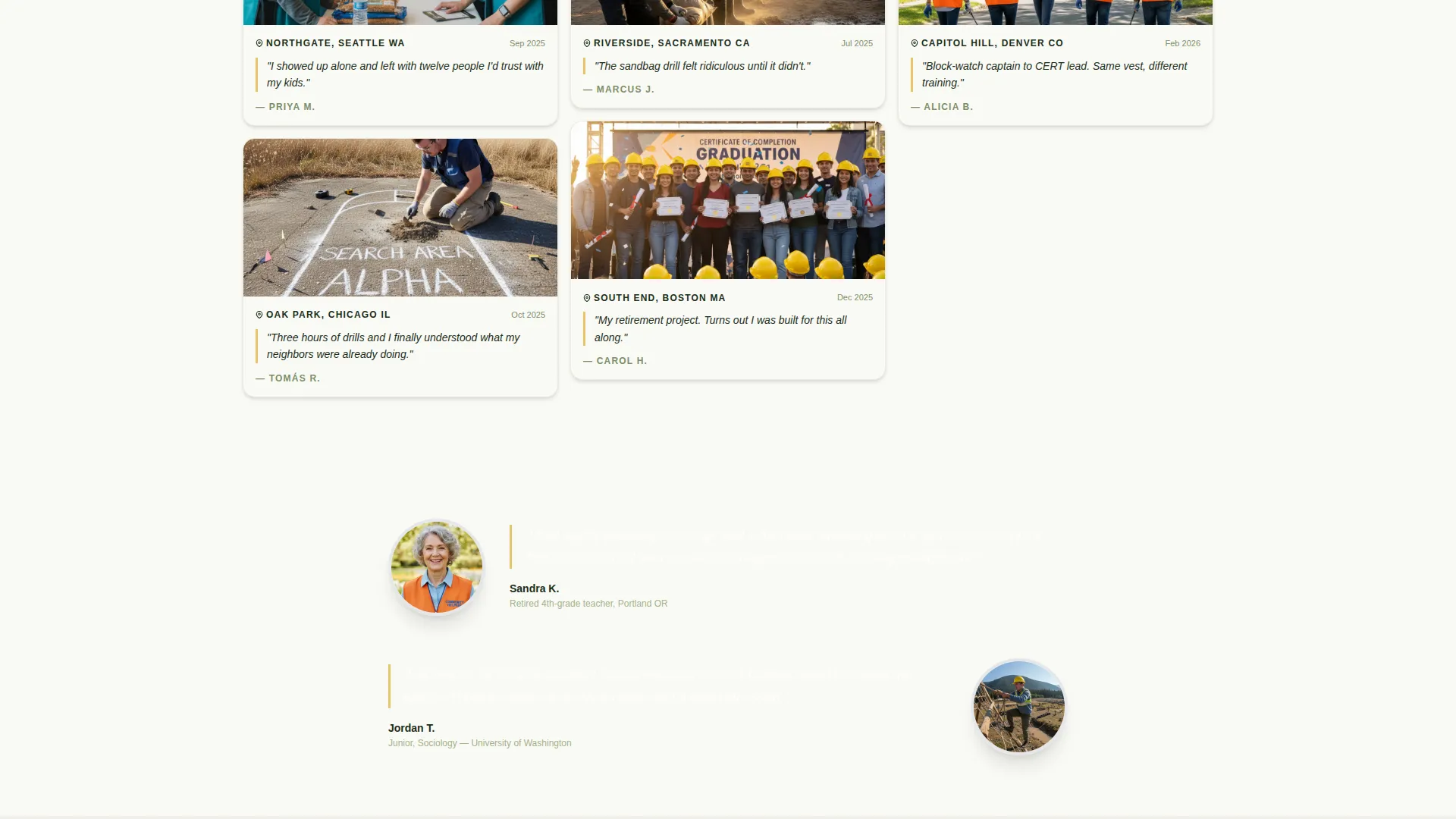 Community Emergency Response Team Landing Page