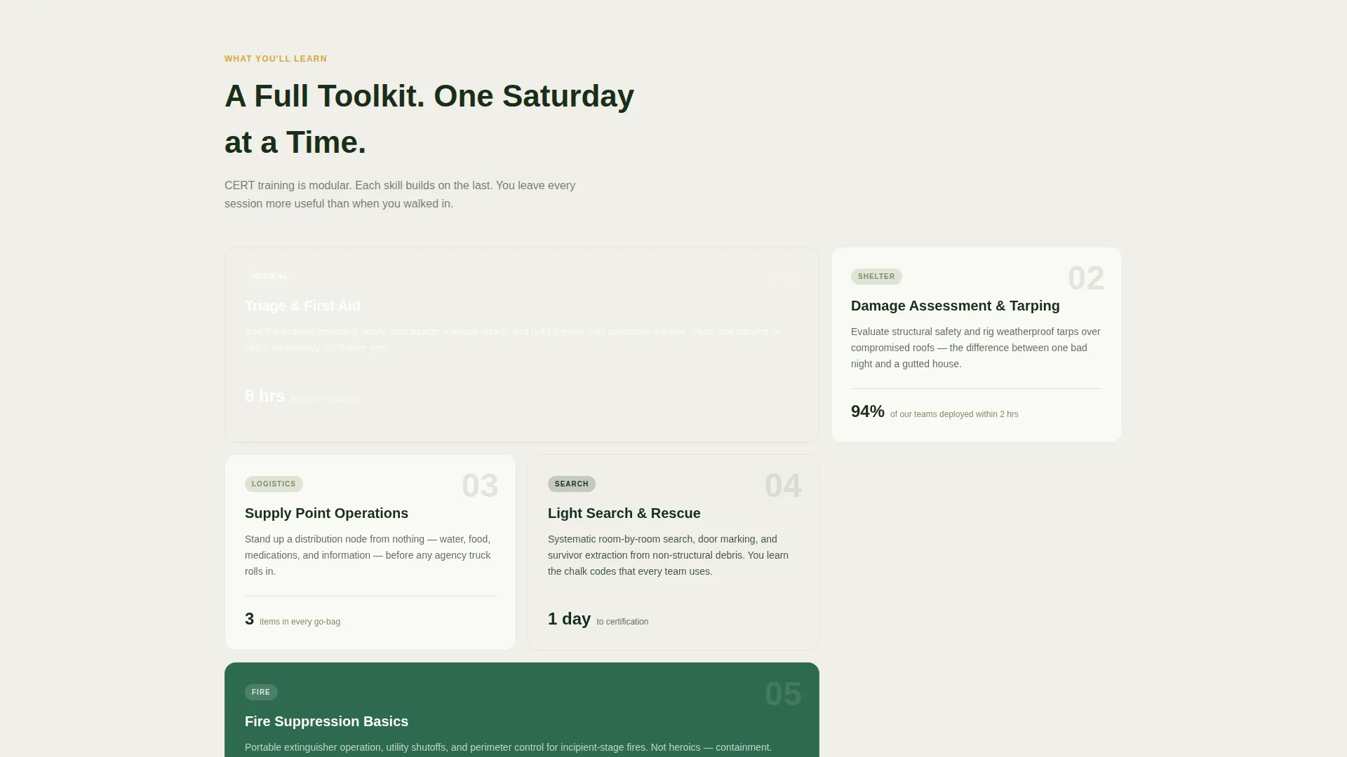 Community Emergency Response Team Landing Page