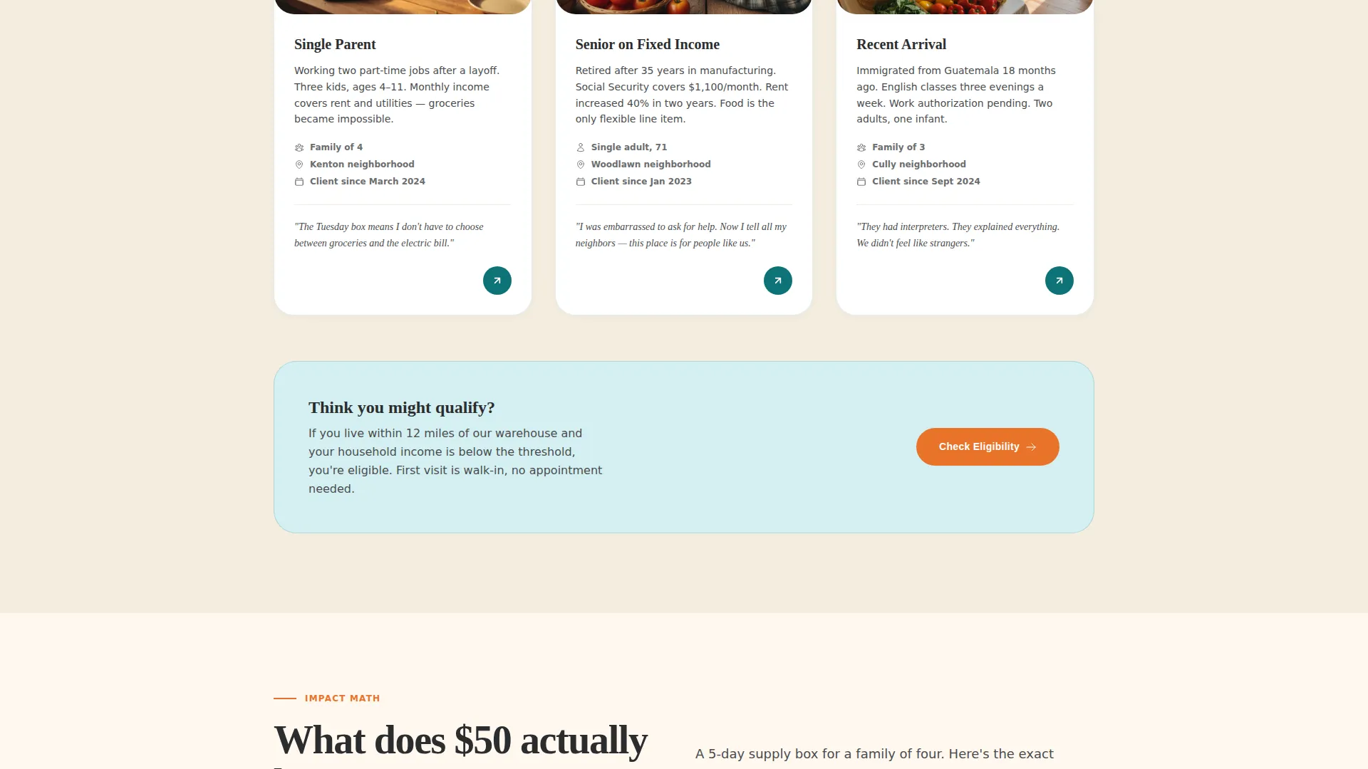 Food Bank Editorial Landing Page Template