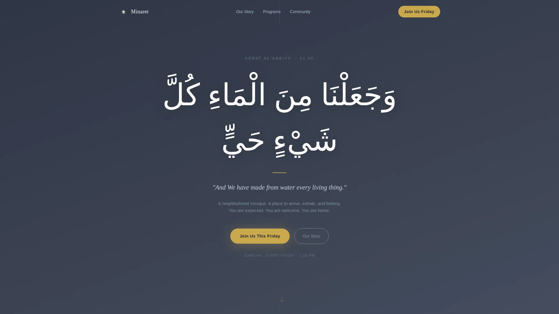 Mosque Landing Page Template for Community Events