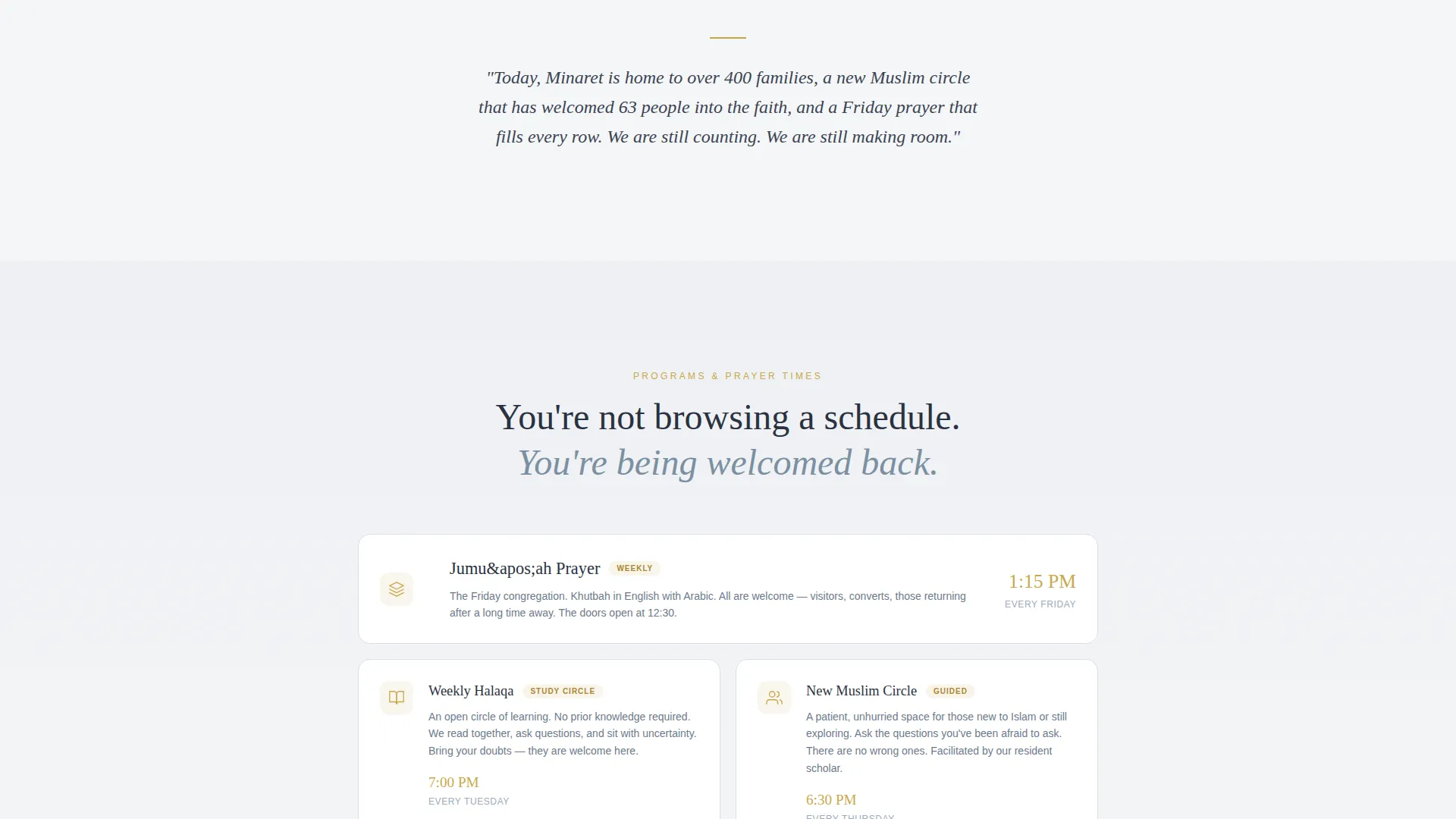 Mosque Landing Page Template for Community Events