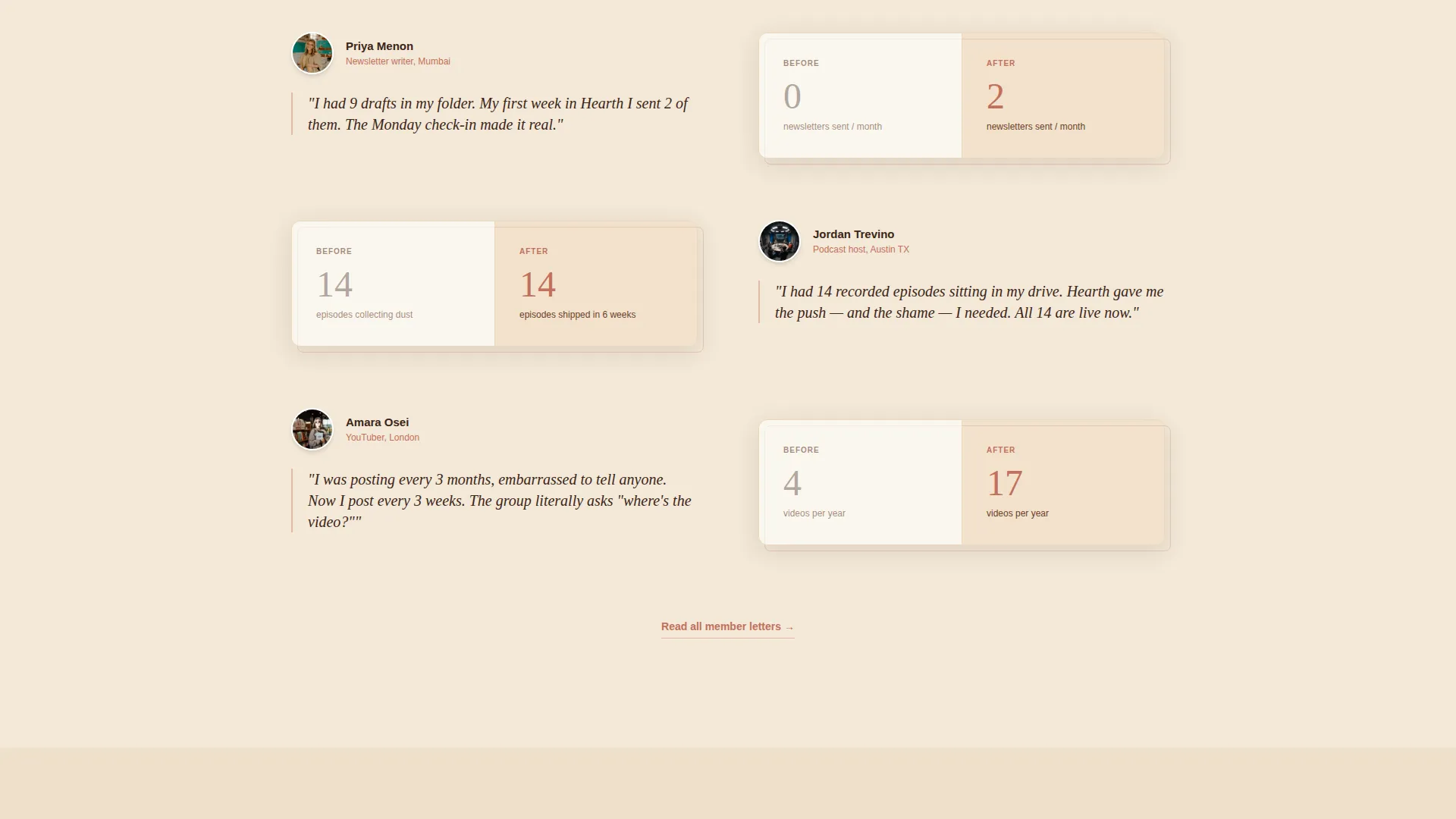 Warm Content Creators Accountability Landing Page