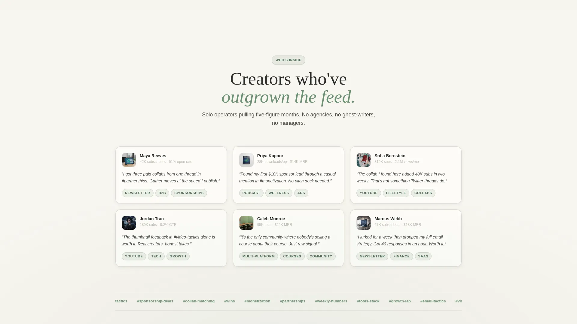 Content Creators Community Landing Page Template