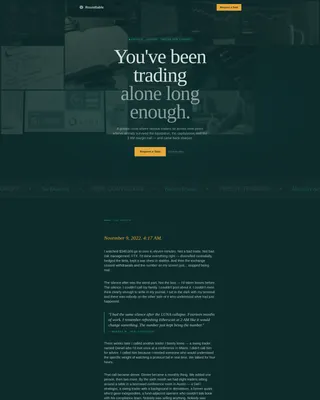Elite Crypto Traders Peer Advisory Landing Page