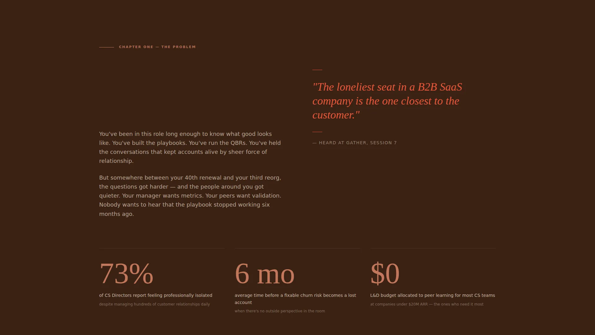 Customer Success Accountability Group Landing Page
