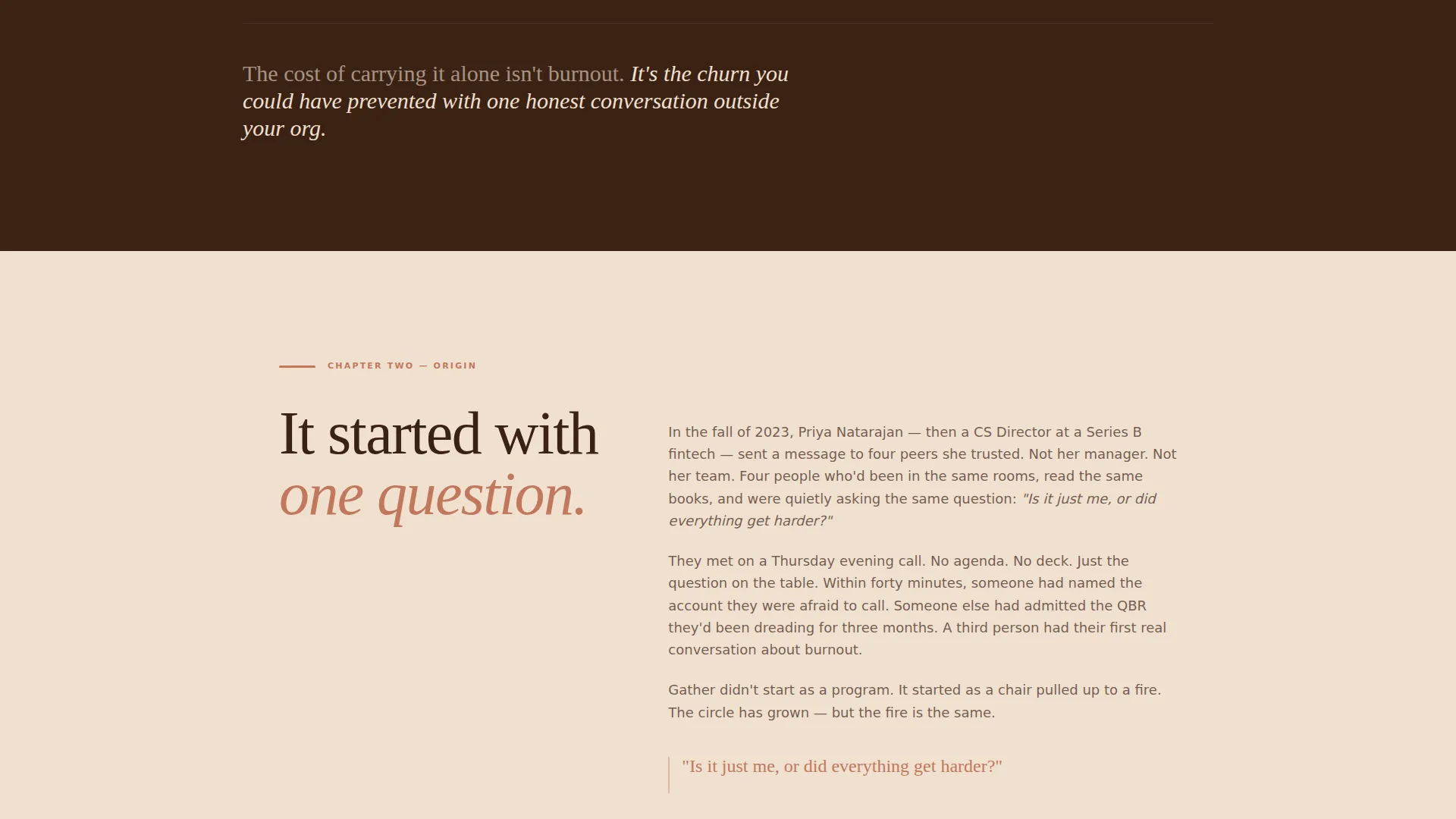 Customer Success Accountability Group Landing Page