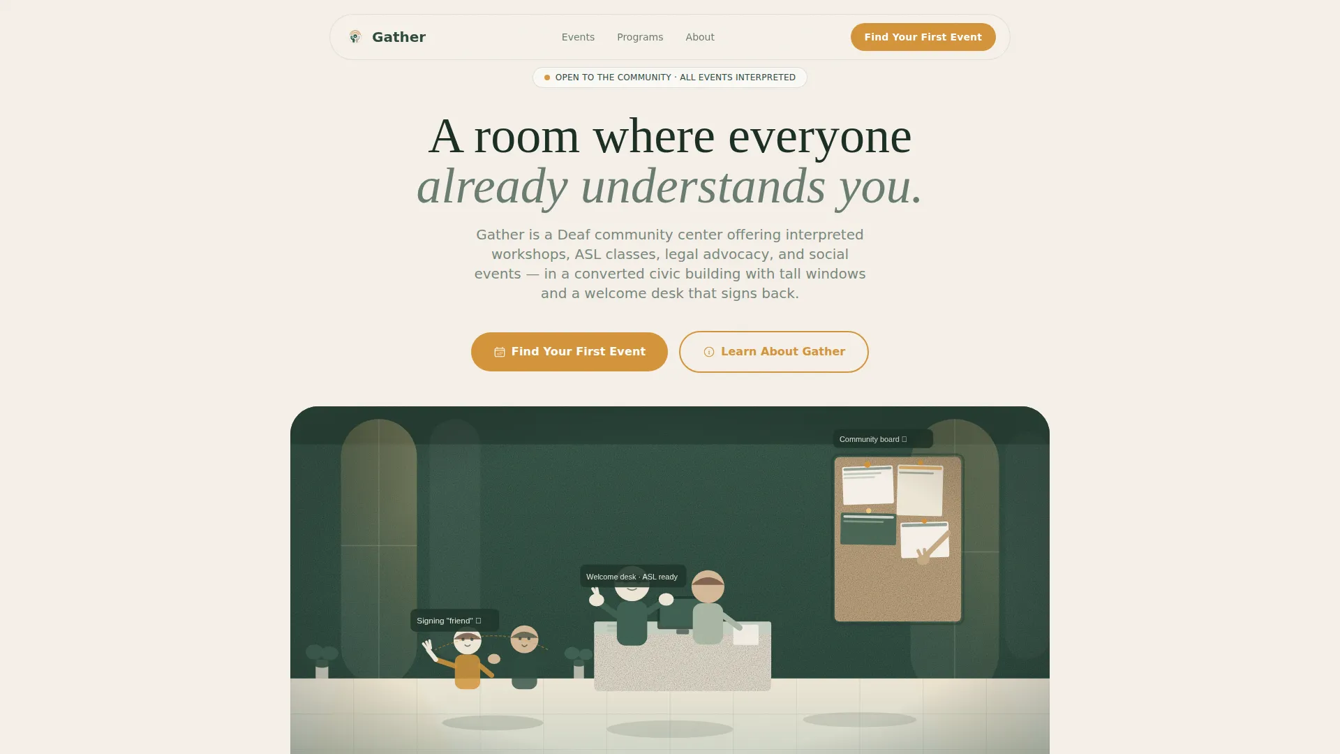 Deaf Community Center Landing Page Template