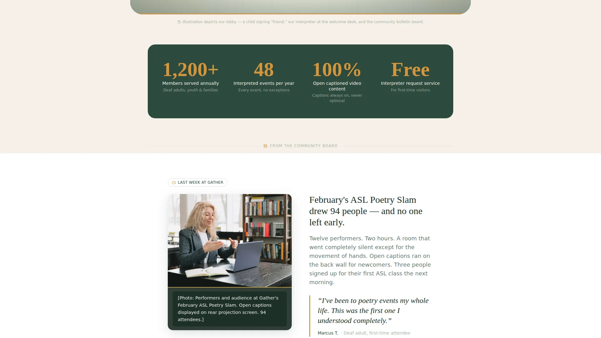 Deaf Community Center Landing Page Template