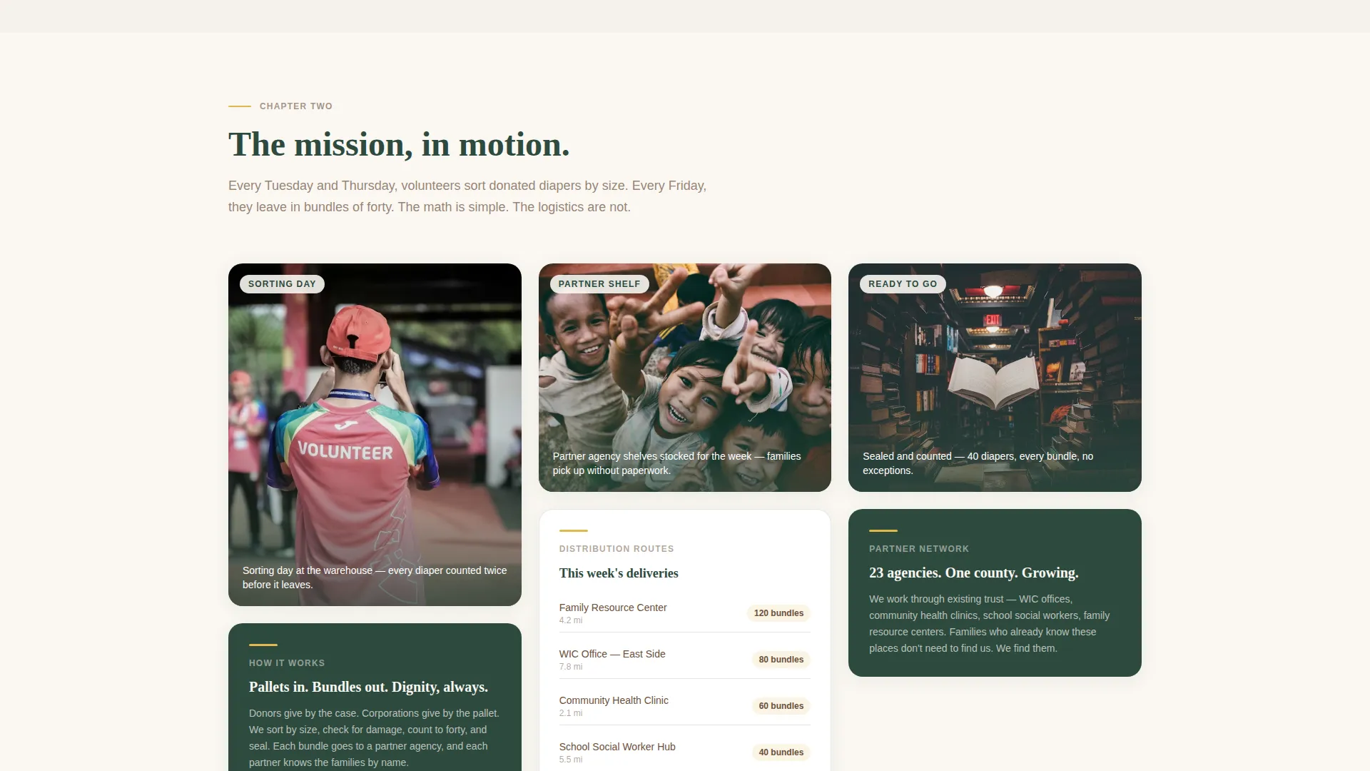Diaper Bank Landing Page Template for Nonprofits
