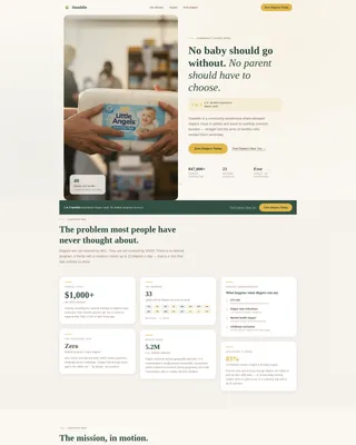 Diaper Bank Landing Page Template for Nonprofits