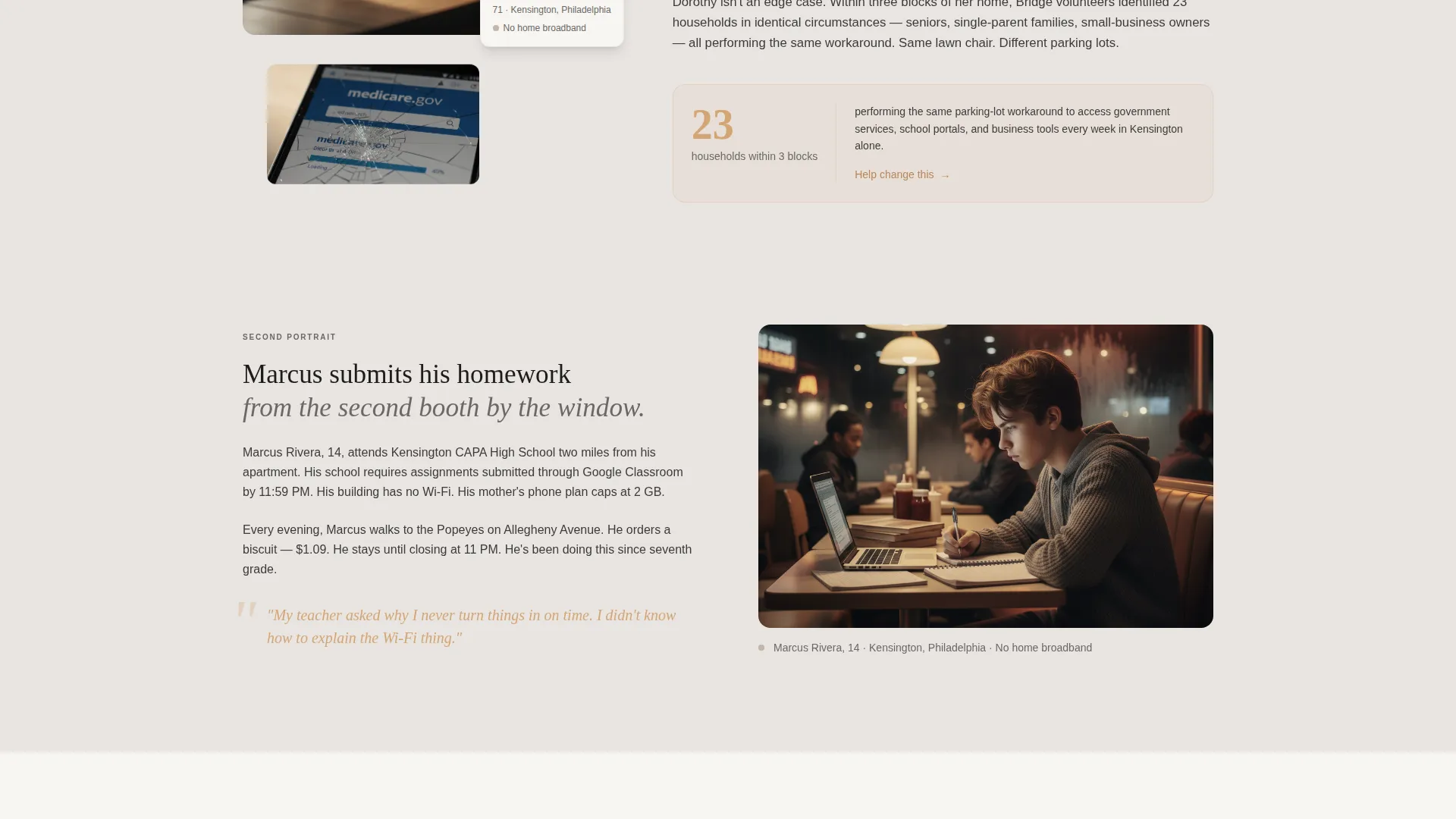 Digital Divide Awareness Campaign Landing Page