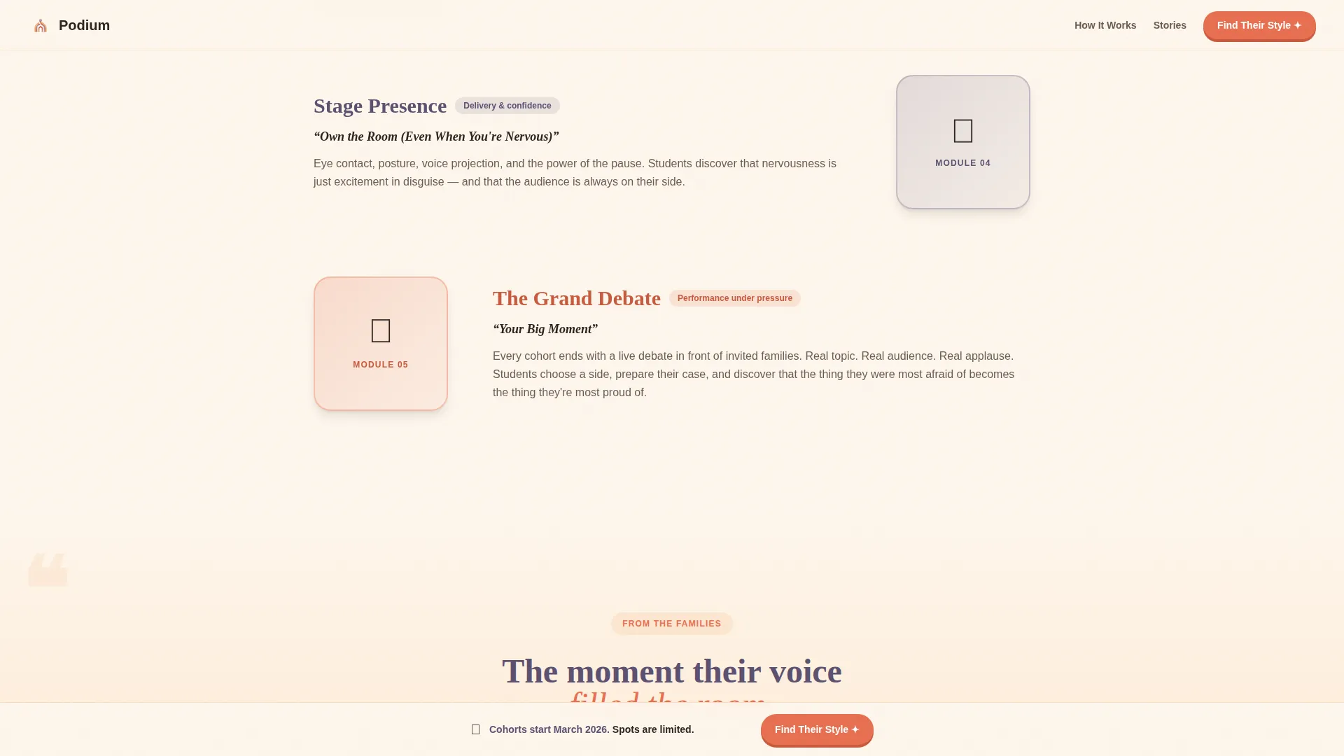 Kids Debate & Public Speaking Landing Page Template