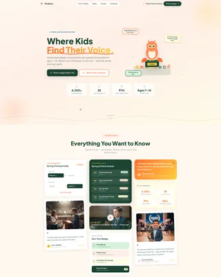 Kids Debate & Public Speaking League Landing Page