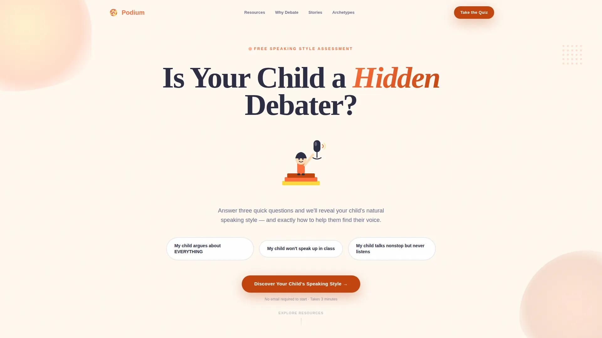 Kids Debate & Public Speaking Parent Resource Landing Page