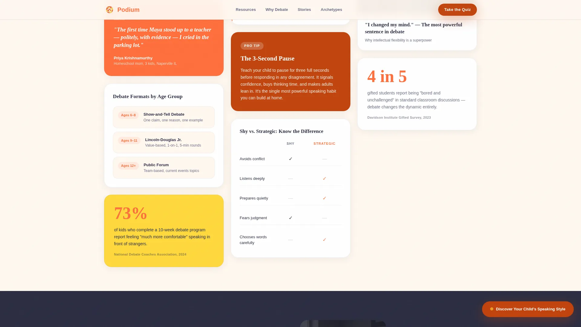 Kids Debate & Public Speaking Parent Resource Landing Page