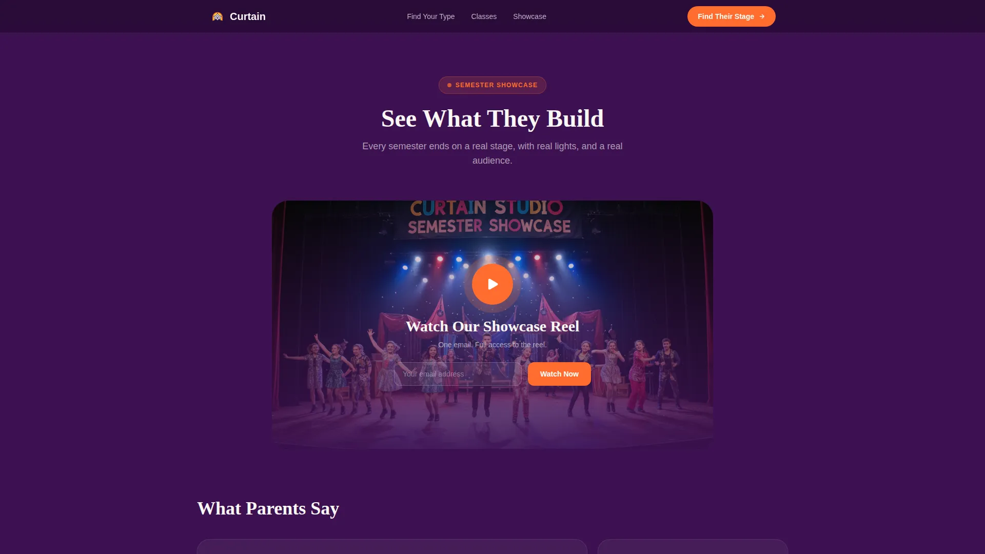 Kids Drama & Theater Academy Landing Page Template