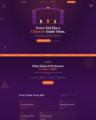 Kids Drama & Theater Academy Landing Page Template