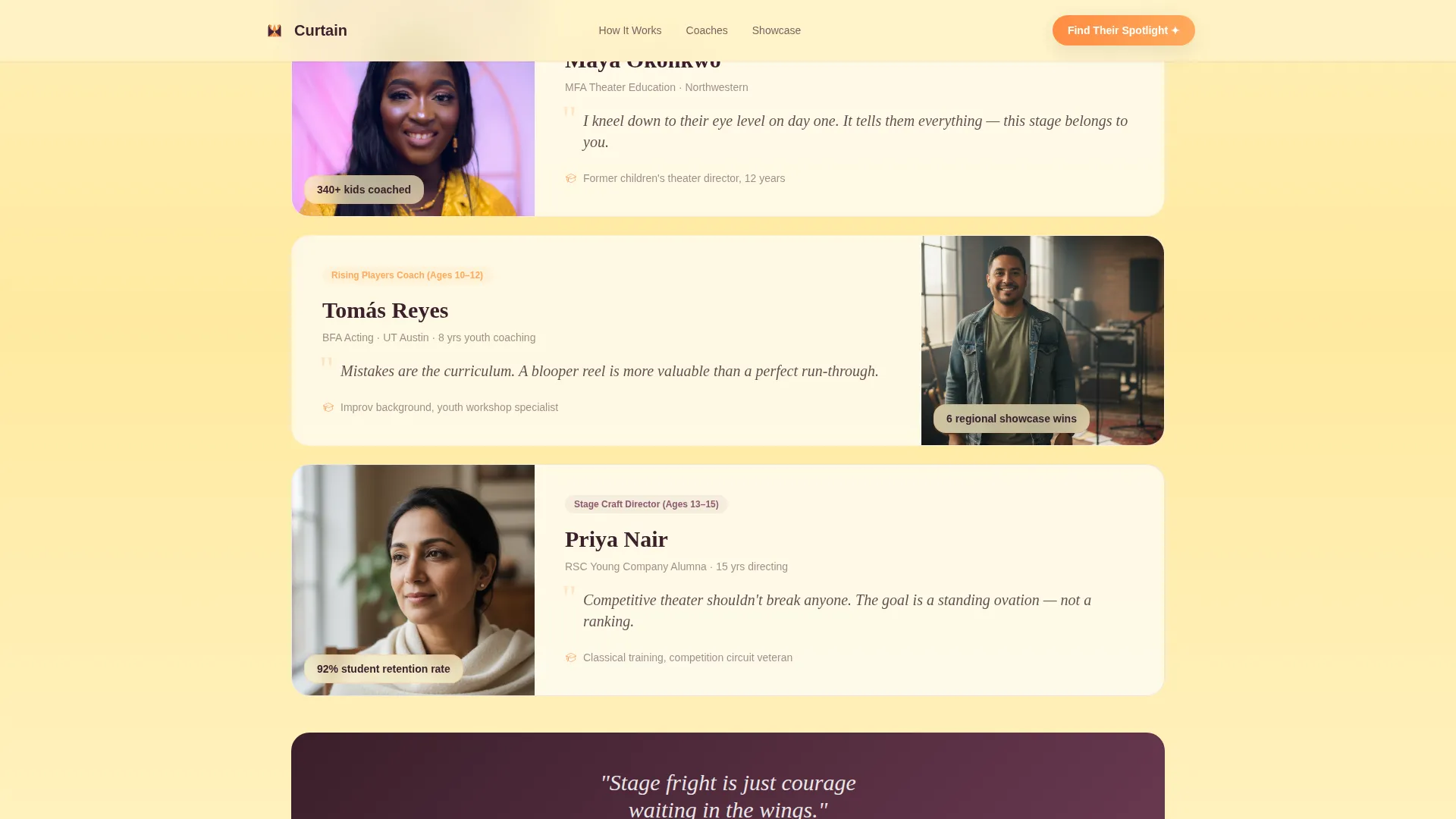 Kids Drama & Theater League Landing Page Template