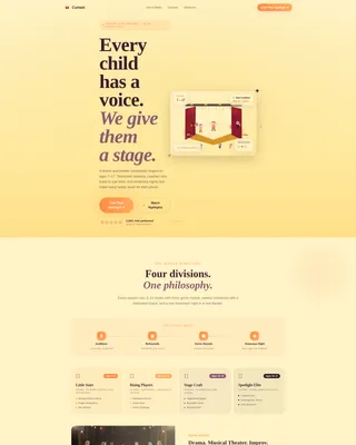 Kids Drama & Theater League Landing Page Template