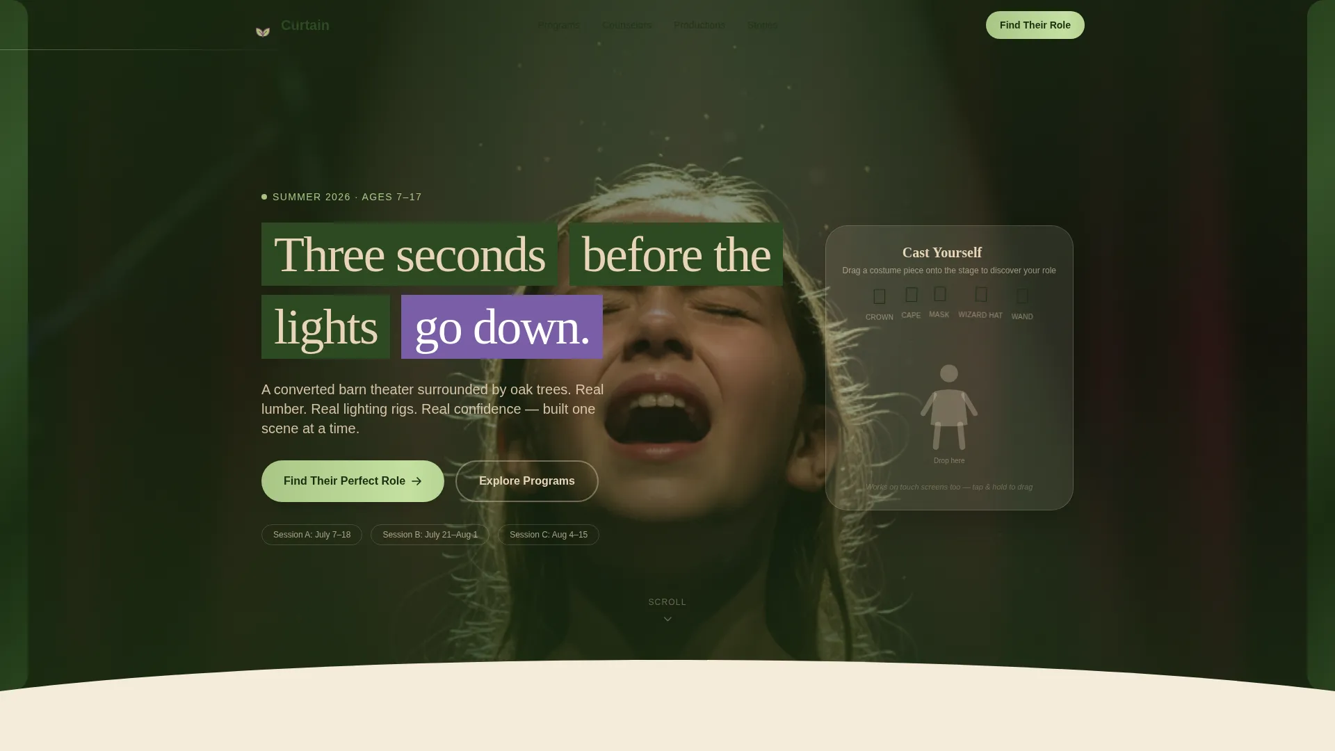 Kids Theater Summer Camp Landing Page Template