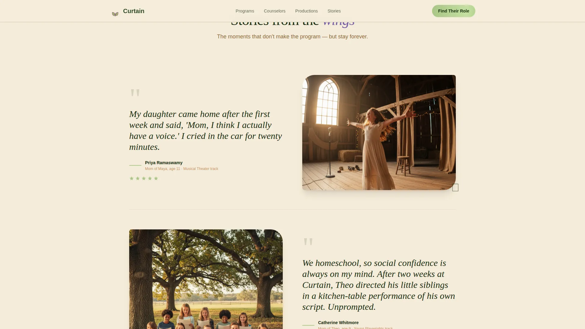 Kids Theater Summer Camp Landing Page Template