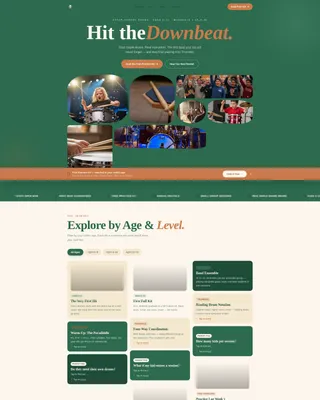 Kids Drums After-School Program Landing Page