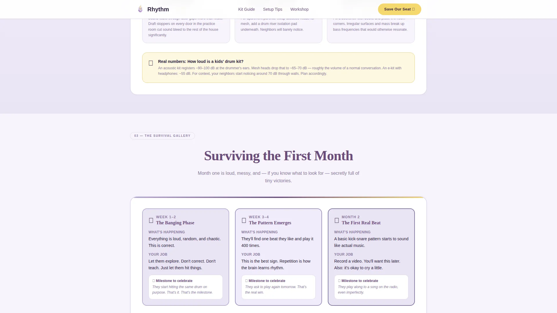 Kids Drums Parent Resource Landing Page Template