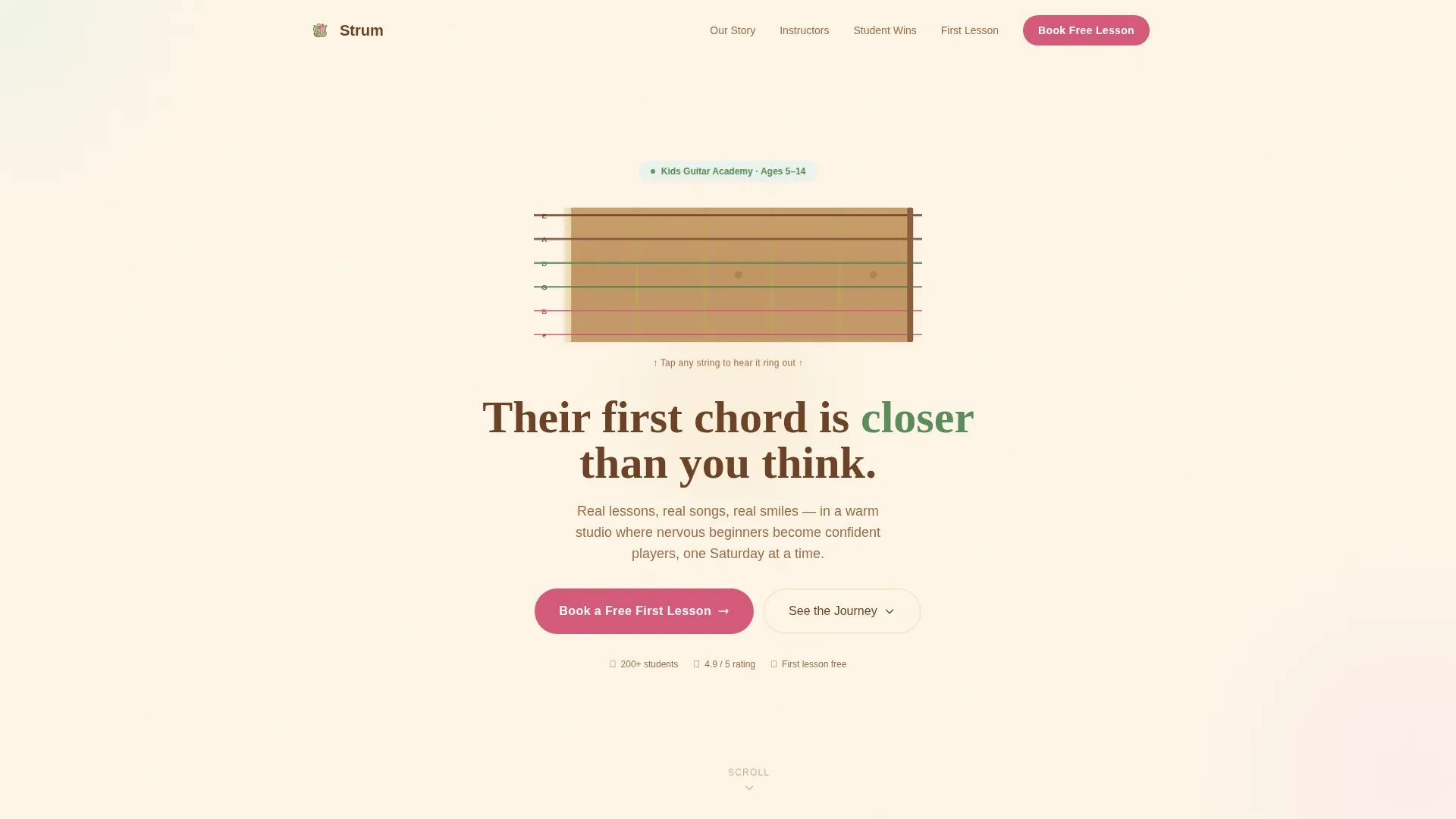 Kids Guitar Academy Landing Page Template