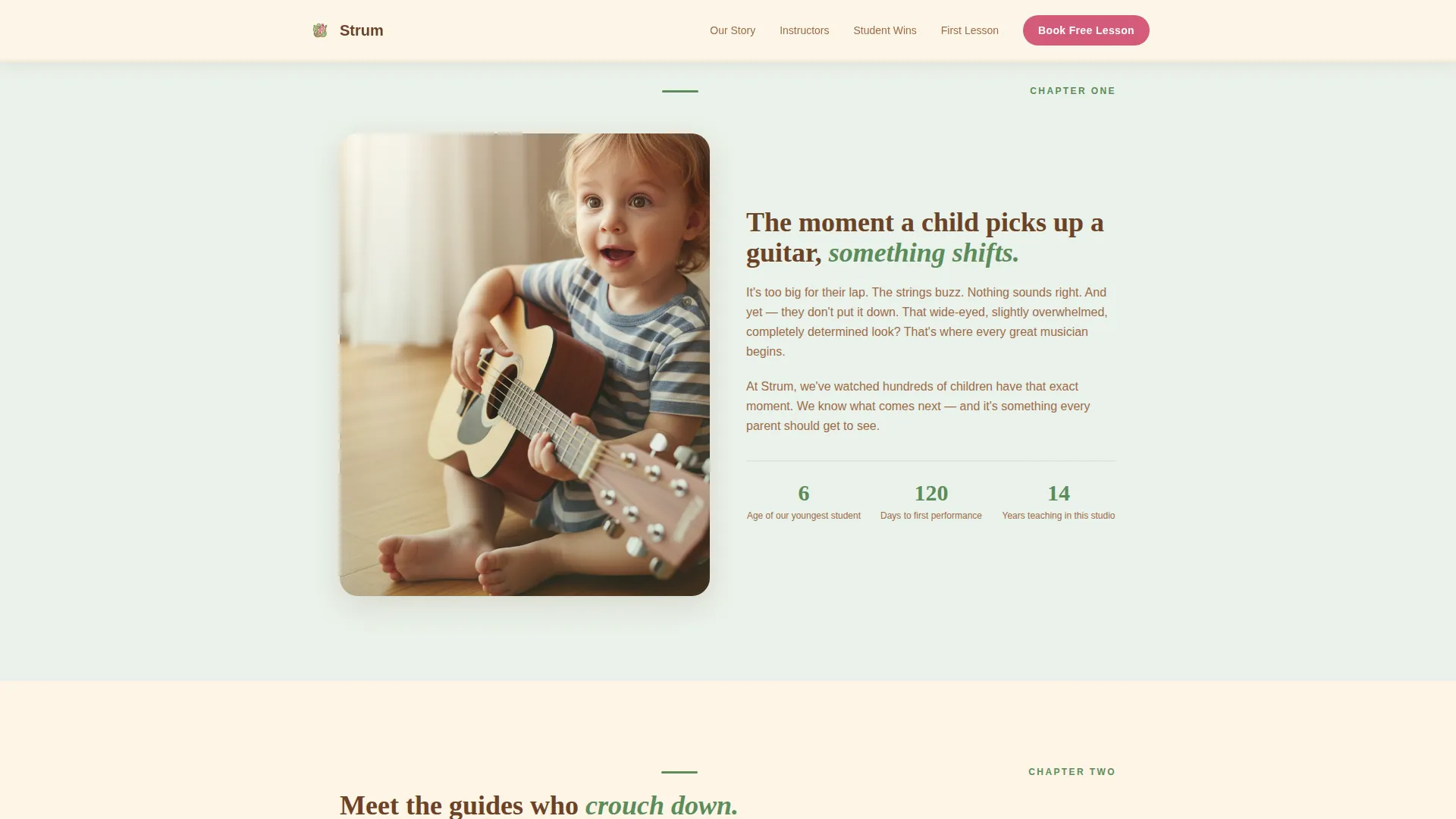 Kids Guitar Academy Landing Page Template