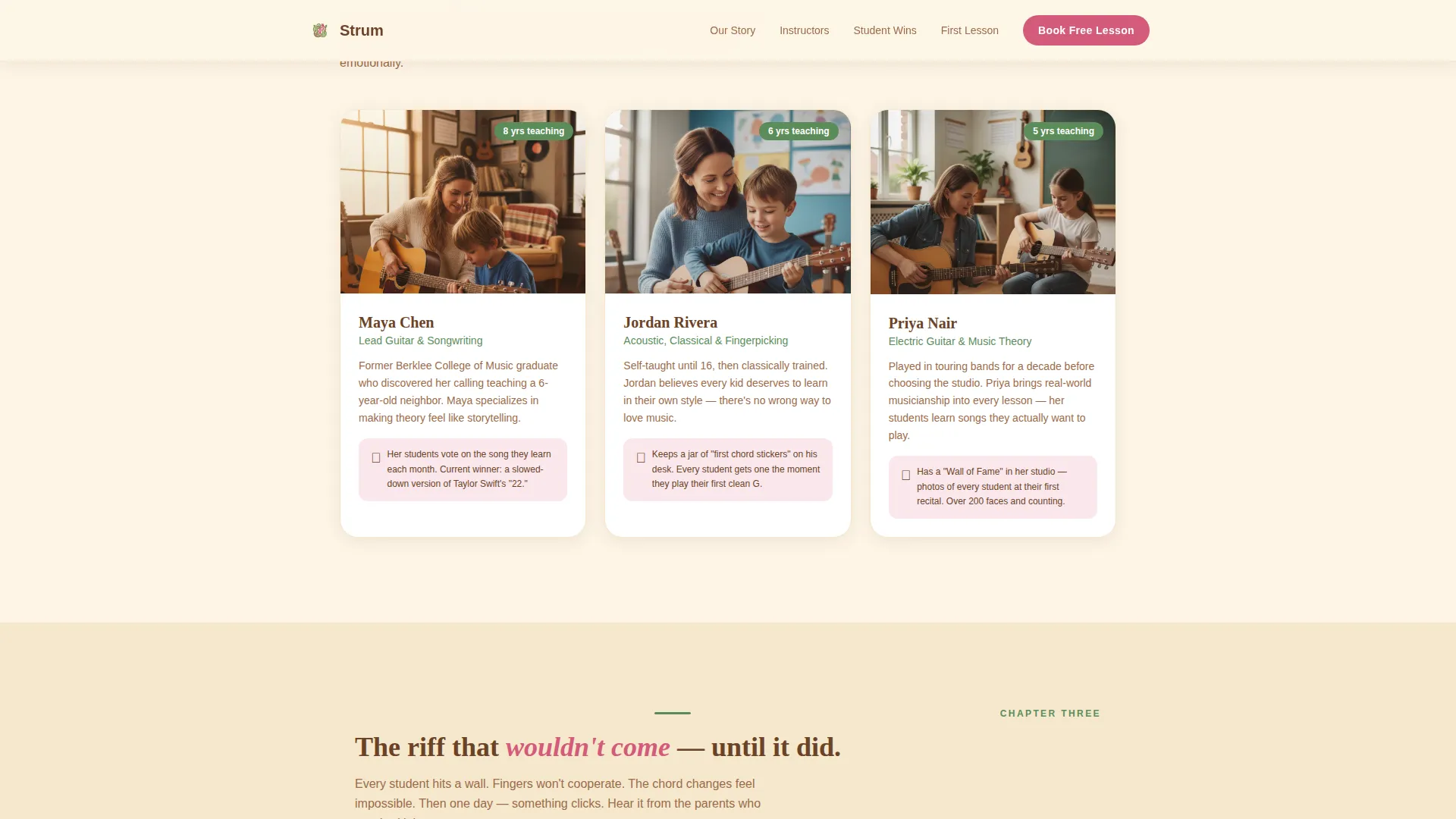 Kids Guitar Academy Landing Page Template