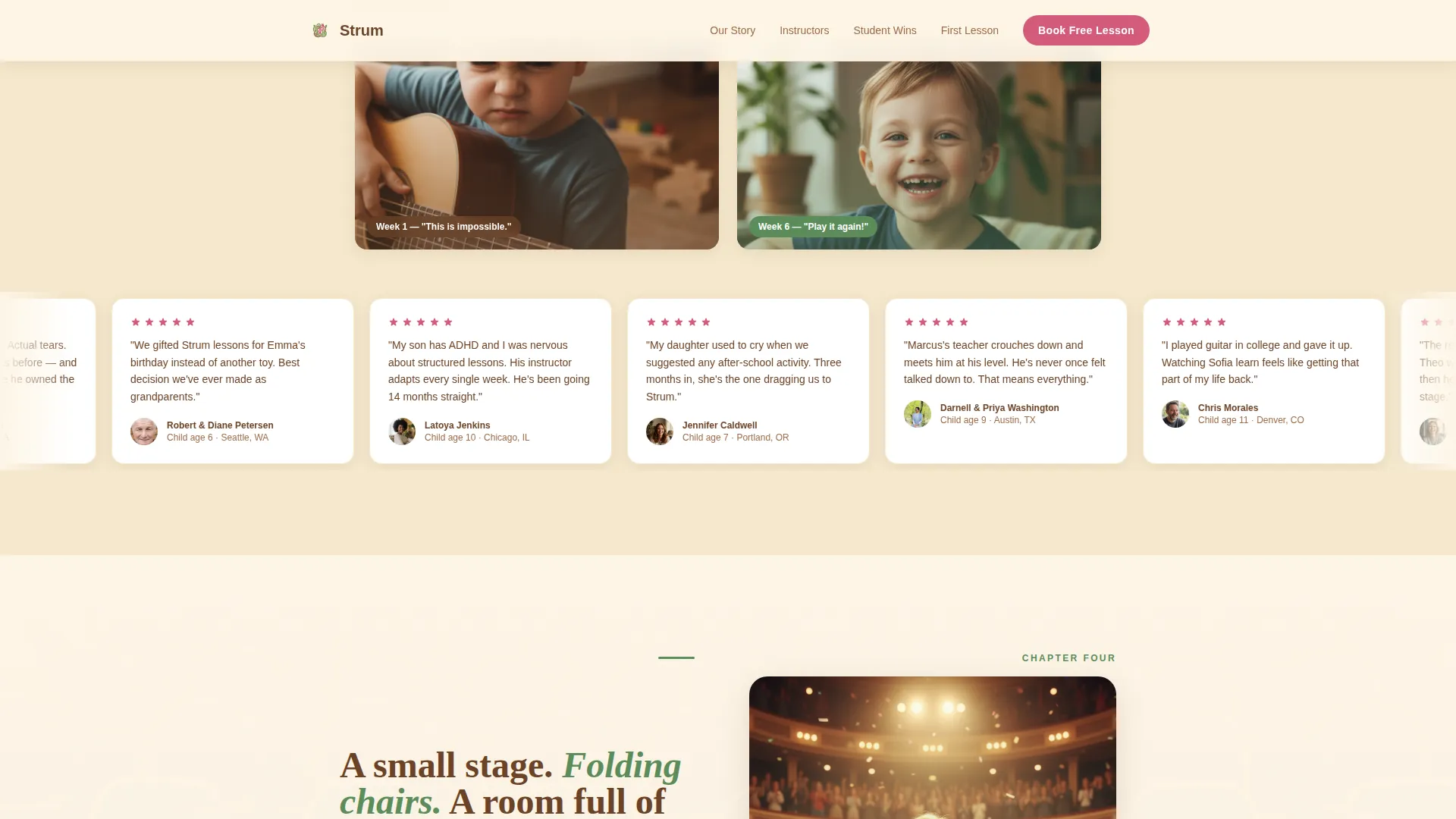 Kids Guitar Academy Landing Page Template