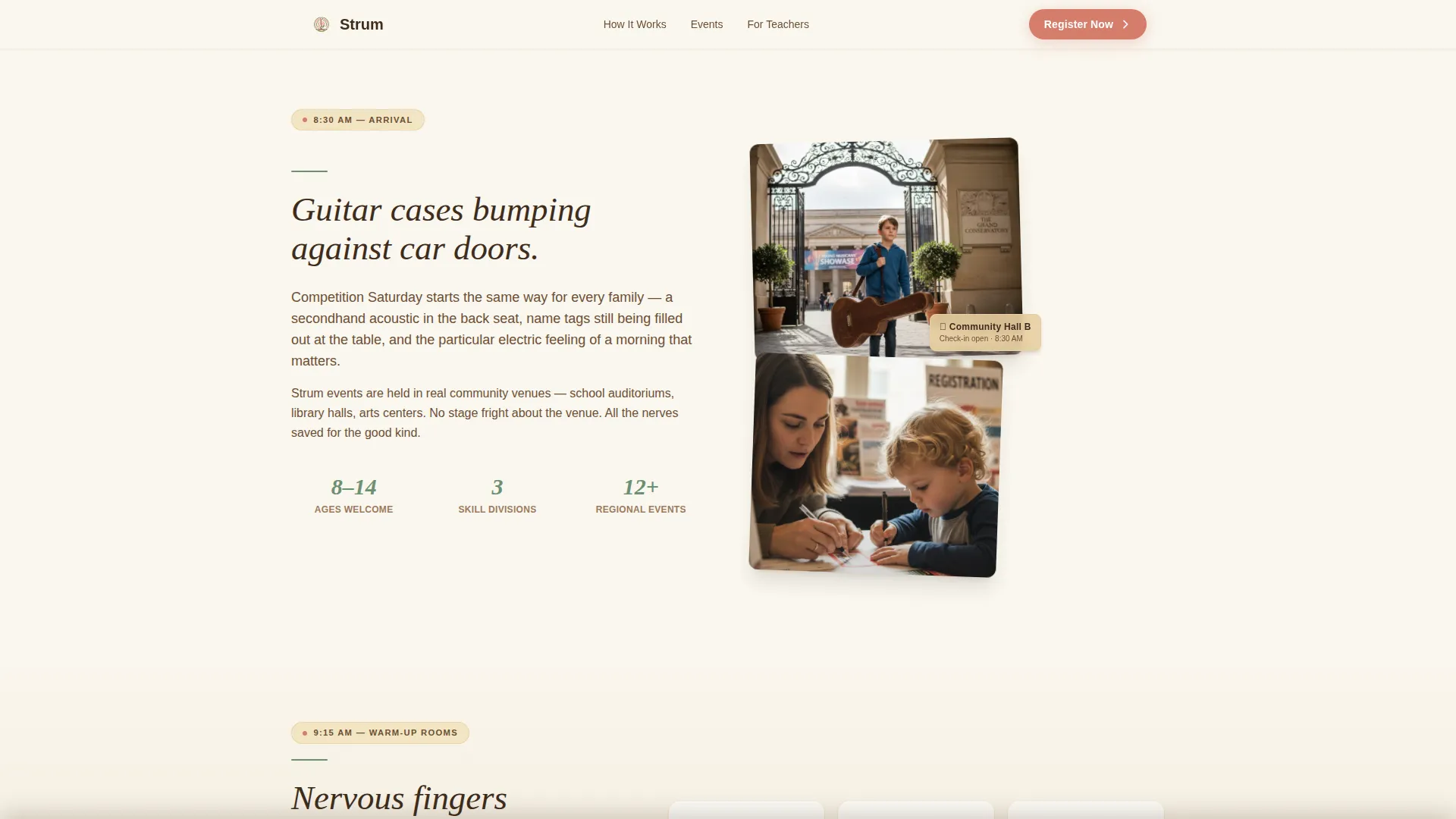 Kids Guitar Competition League Landing Page Template