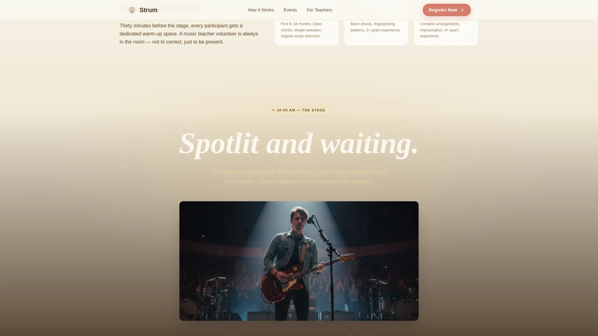Kids Guitar Competition League Landing Page Template