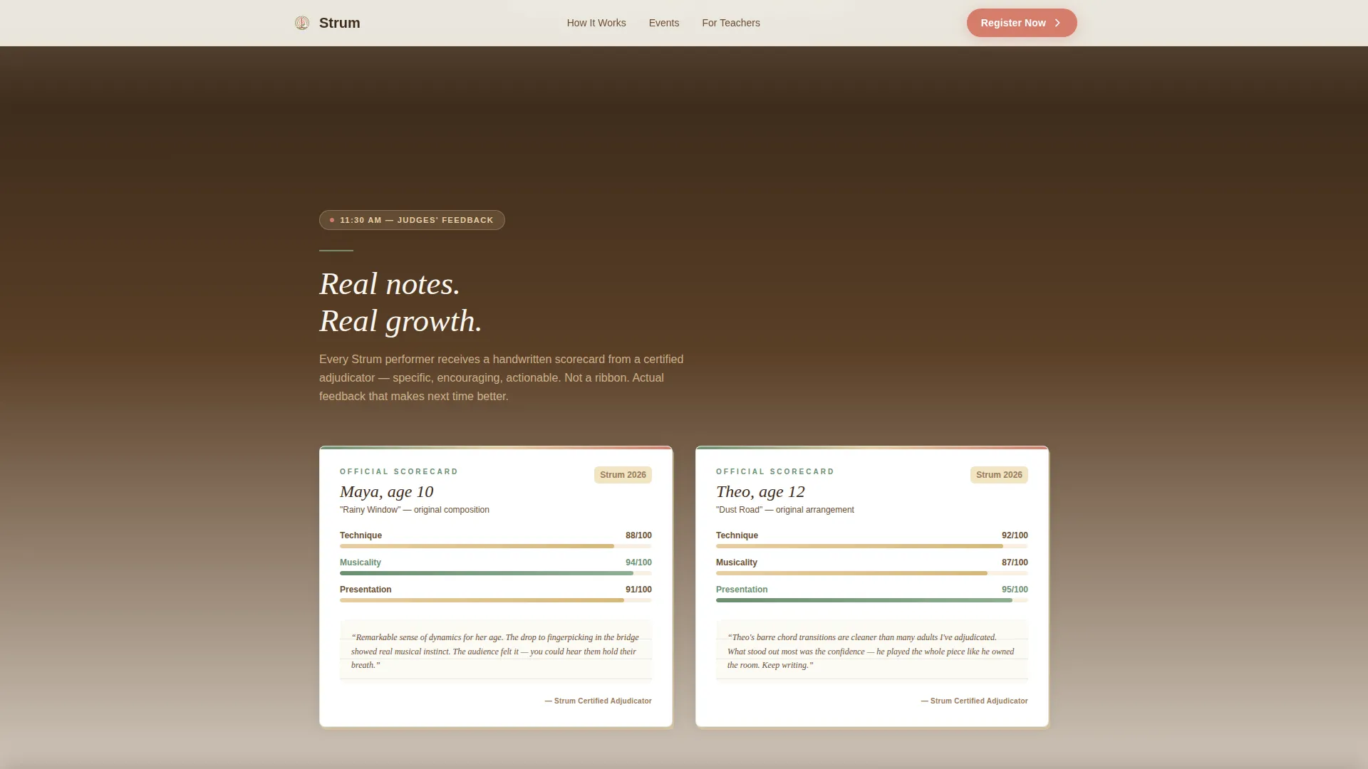 Kids Guitar Competition League Landing Page Template