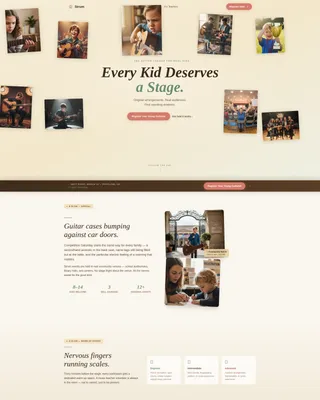 Kids Guitar Competition League Landing Page Template