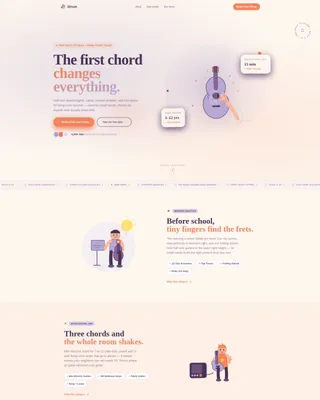 Kids Guitar Gear Store Landing Page Template