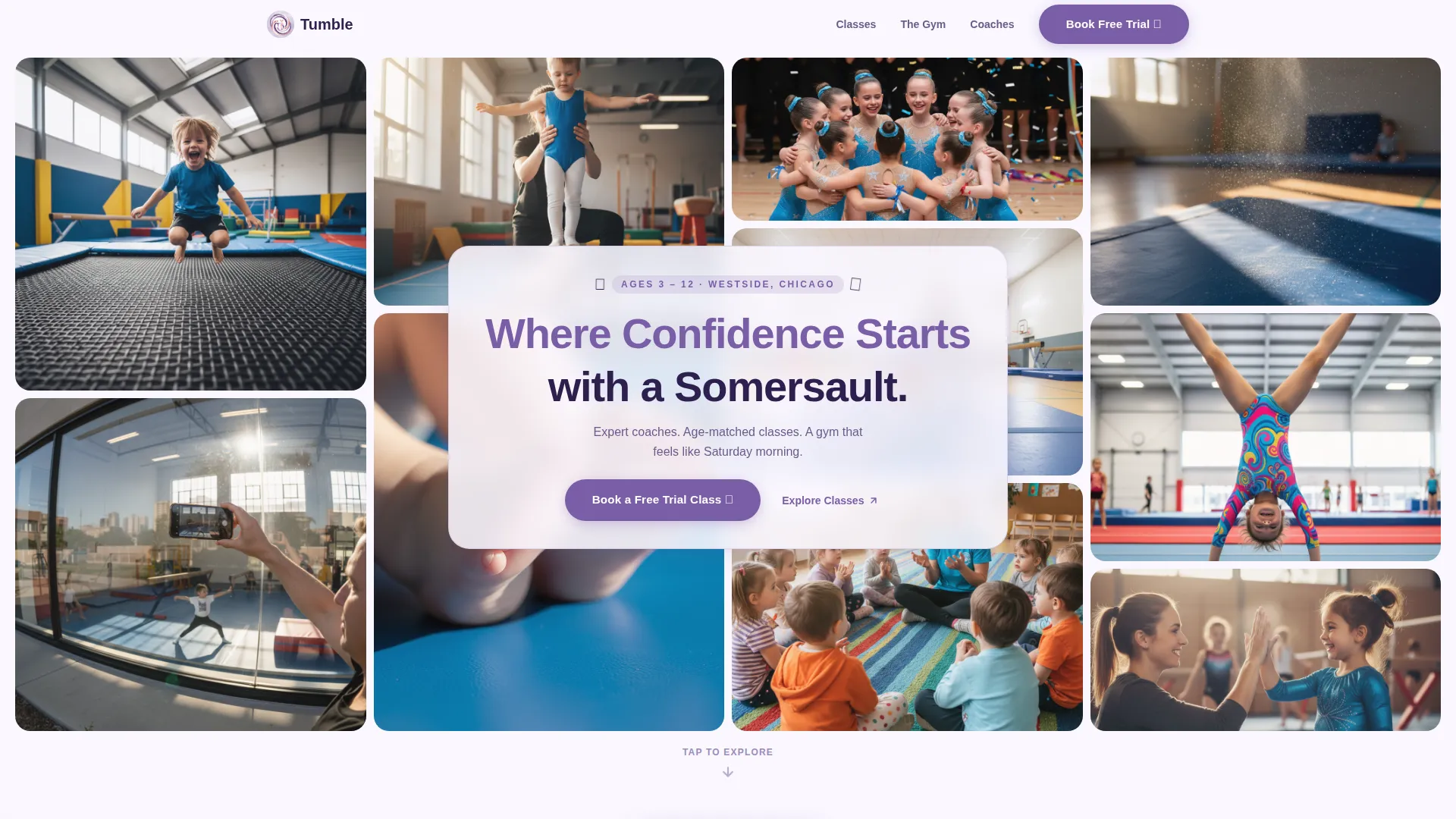 Kids Gymnastics Academy Landing Page Template